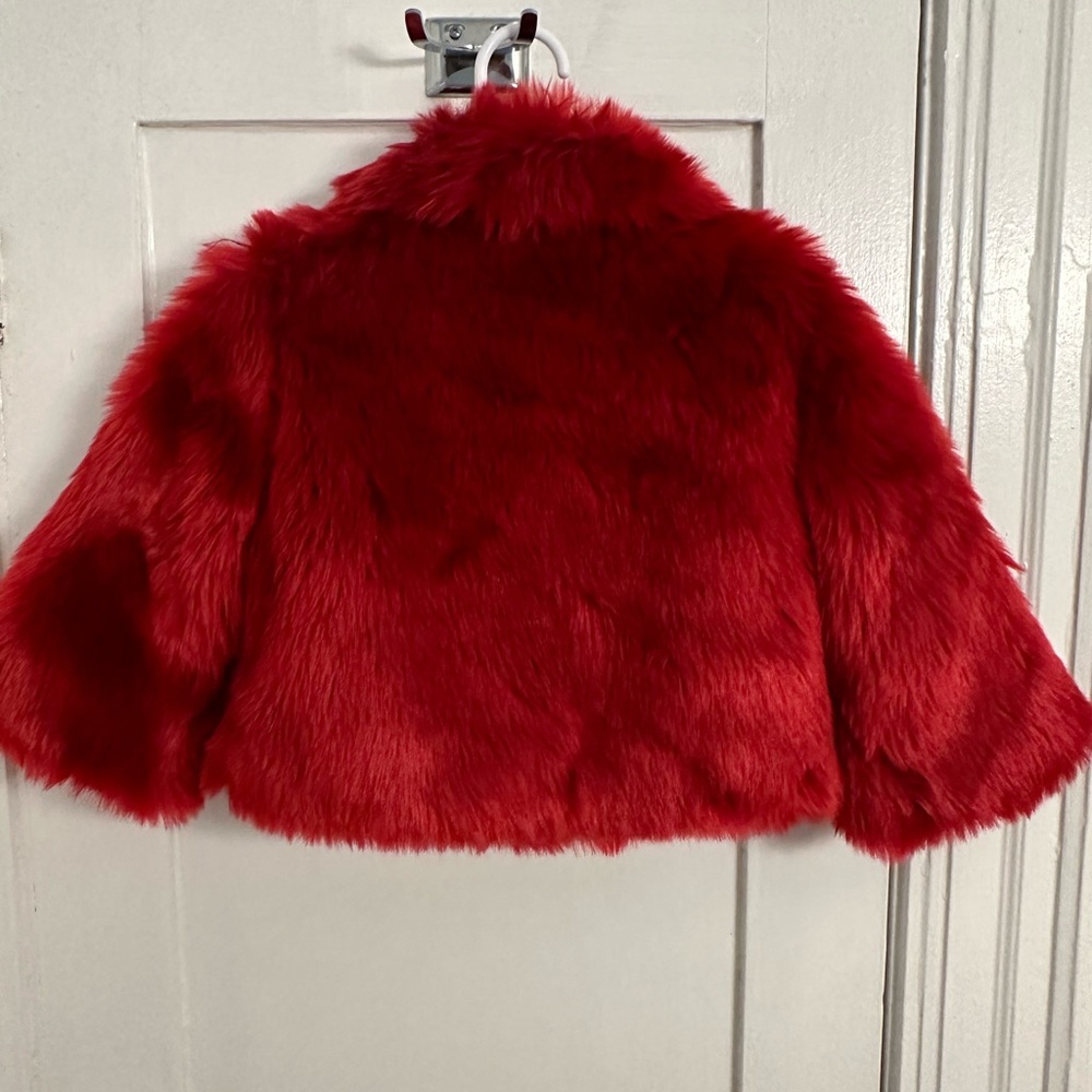 Janie and jack the festive faux fur coat red girl kids